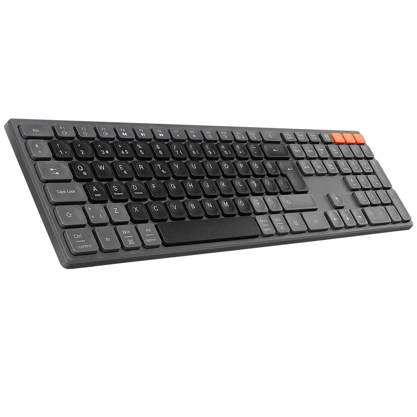 EVEREST KB-2610 Siyah 3in1 Q Sessiz Kablosuz Klavye 2.4G+BT1+BT2
