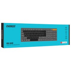 EVEREST KB-2610 Siyah 3in1 Q Sessiz Kablosuz Klavye 2.4G+BT1+BT2