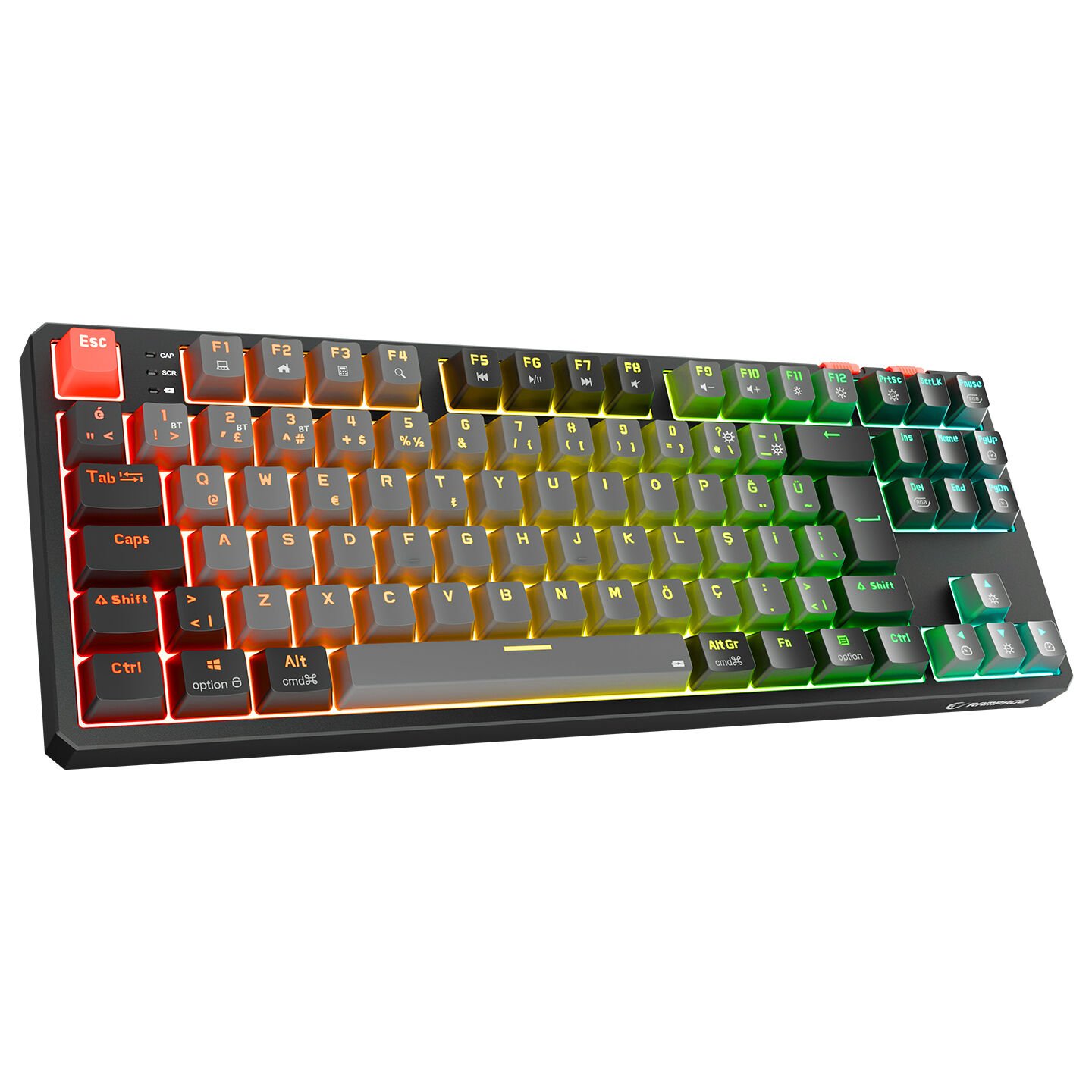 RAMPAGE YORU TKL PRO Gri-Siyah OUTEMU Red Swich Q Kablosuz RGB Mekanik Oyuncu Klavye