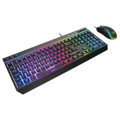 RAMPAGE KM-R57 Seraphic Siyah RGB Multmedia Klavye 12800DPI Mouse Gaming Set