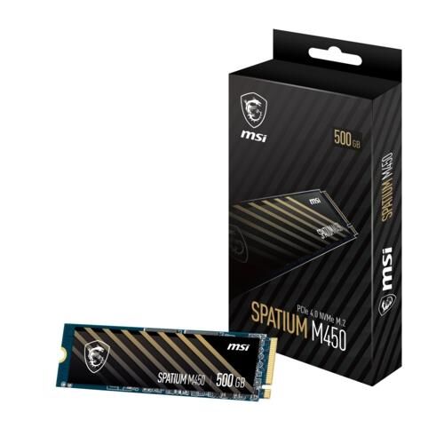 MSI SPATIUM M450 V1 500GB NVME M.2 SSD 3600-2300 MBs PCIe 4.0 Gen4