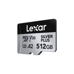 LEXAR 512GB UHS-I microSDXC V30 4K Silver Plus PRO LMSSIPL512G-BNANG