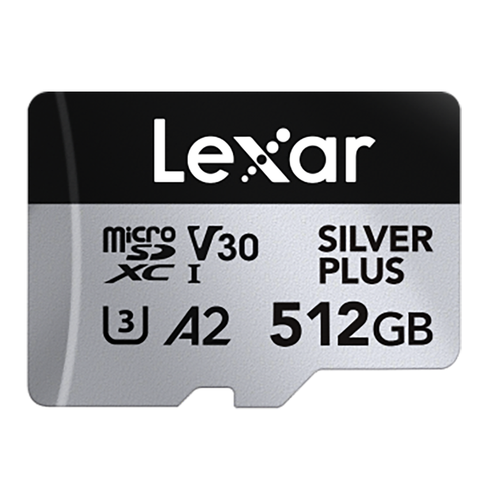 LEXAR 512GB UHS-I microSDXC V30 4K Silver Plus PRO LMSSIPL512G-BNANG