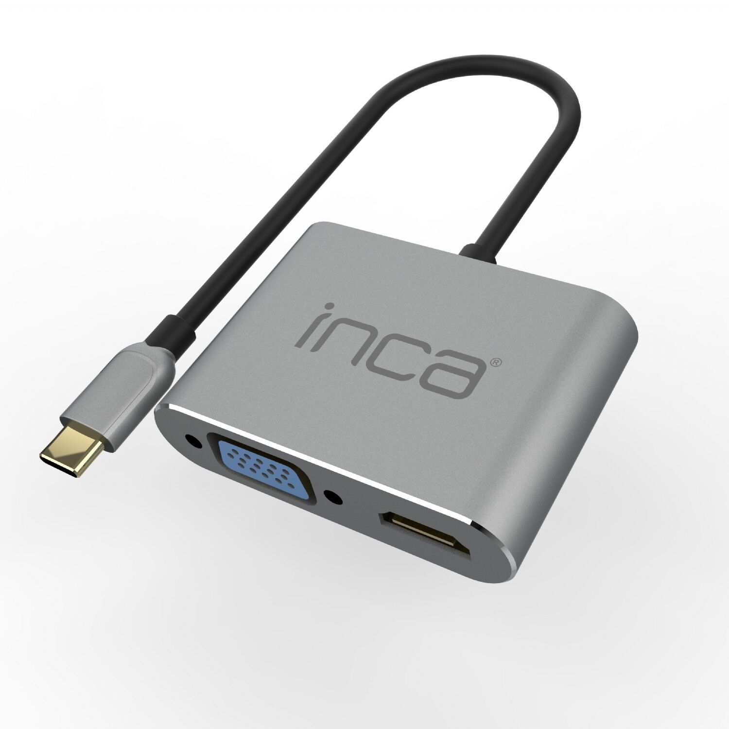 INCA ITPC-06T TYPE-C HUB X4 HDMI+ VGA+ USB3+PD100W ALUMINYUM