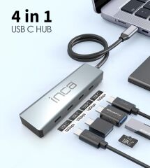 INCA ITPT-4T TYPE-C HUB X4 TYPE-C PORT 3.1 10GBPS ALUMINYUM KASA ÇOKLAYICI