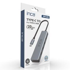 INCA ITPT-4T TYPE-C HUB X4 TYPE-C PORT 3.1 10GBPS ALUMINYUM KASA ÇOKLAYICI
