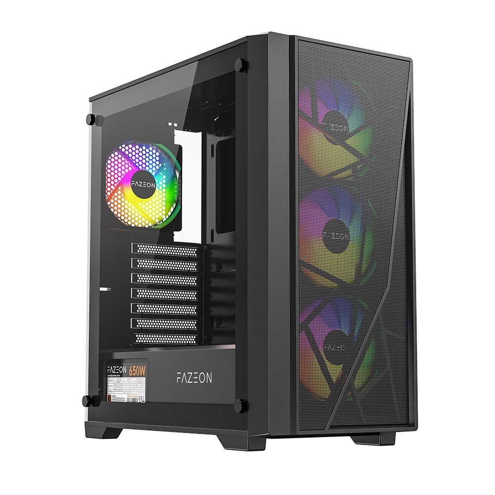 FAZEON F12 650W 80PLUS BRONZE Mesh 4x120mm ARGB Fanlı ATX Gaming Case