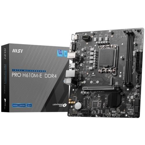 MSI PRO H610M-E DDR4 SOKET 1700 3200 OC HDMI VGA M.2 USB3.2 1x 1G LAN mATX