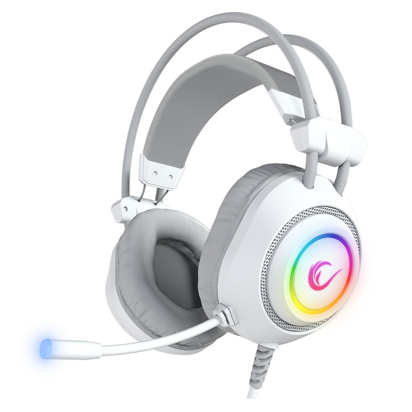 RAMPAGE RM-K19 RAGING PLUS Beyaz RGB Gaming Mikrofonlu Oyuncu Kulaklığı USB 7.1