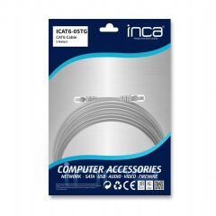 INCA ICAT6-10TG 10MT 24AWG CAT6 UTP PATCH KABLO GRİ