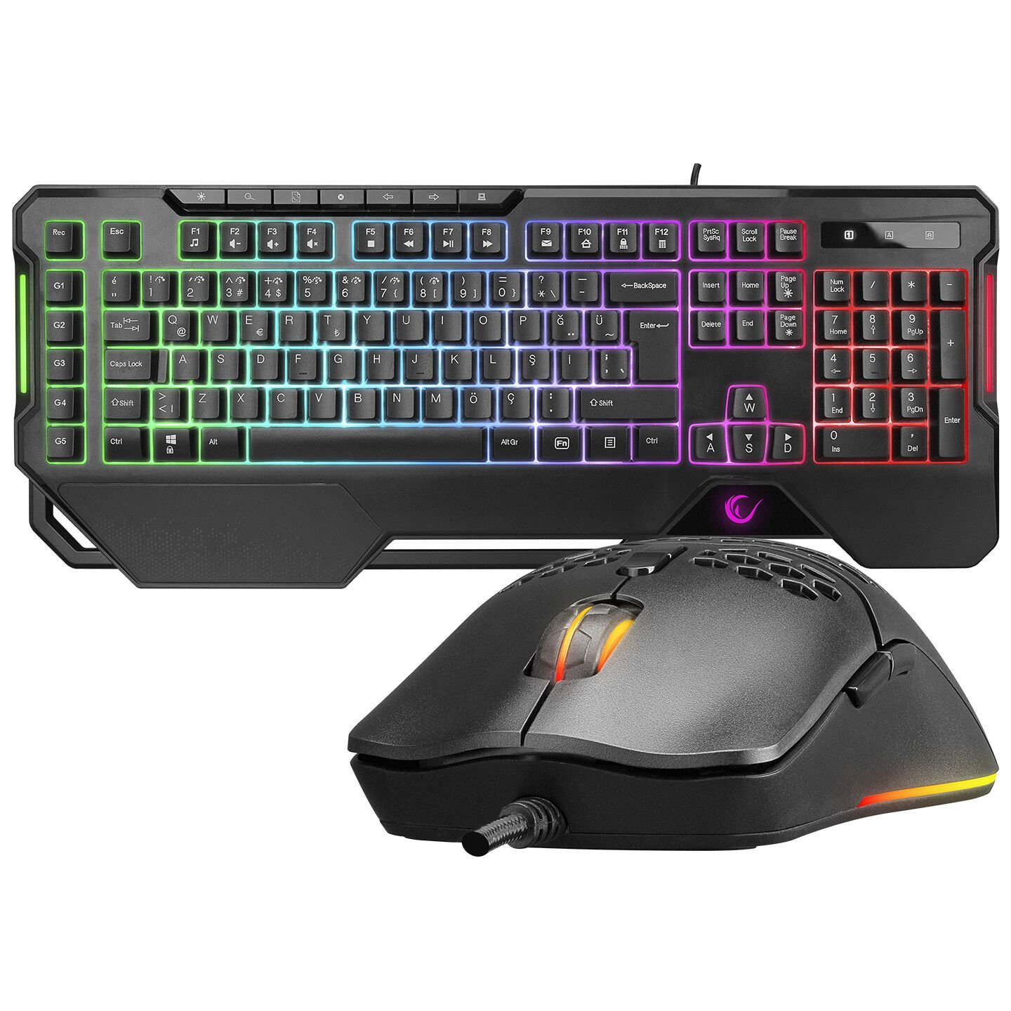 RAMPAGE KM-R96 ELEMENTAL RGB GAMING MULTIMEDIA KLAVYE MOUSE SET