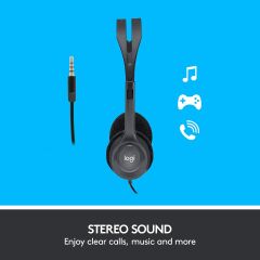 LOGITECH H111 Mikrofonlu Stereo Kulaklık Gri 981-000593
