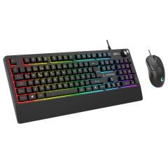 RAMPAGE KM-9858 JAZZY V2 Siyah RGB Klavye 12800DPI Mouse Gaming Set