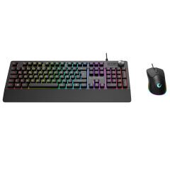 RAMPAGE KM-9858 JAZZY V2 Siyah RGB Klavye 12800DPI Mouse Gaming Set