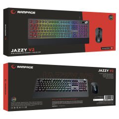 RAMPAGE KM-9858 JAZZY V2 Siyah RGB Klavye 12800DPI Mouse Gaming Set