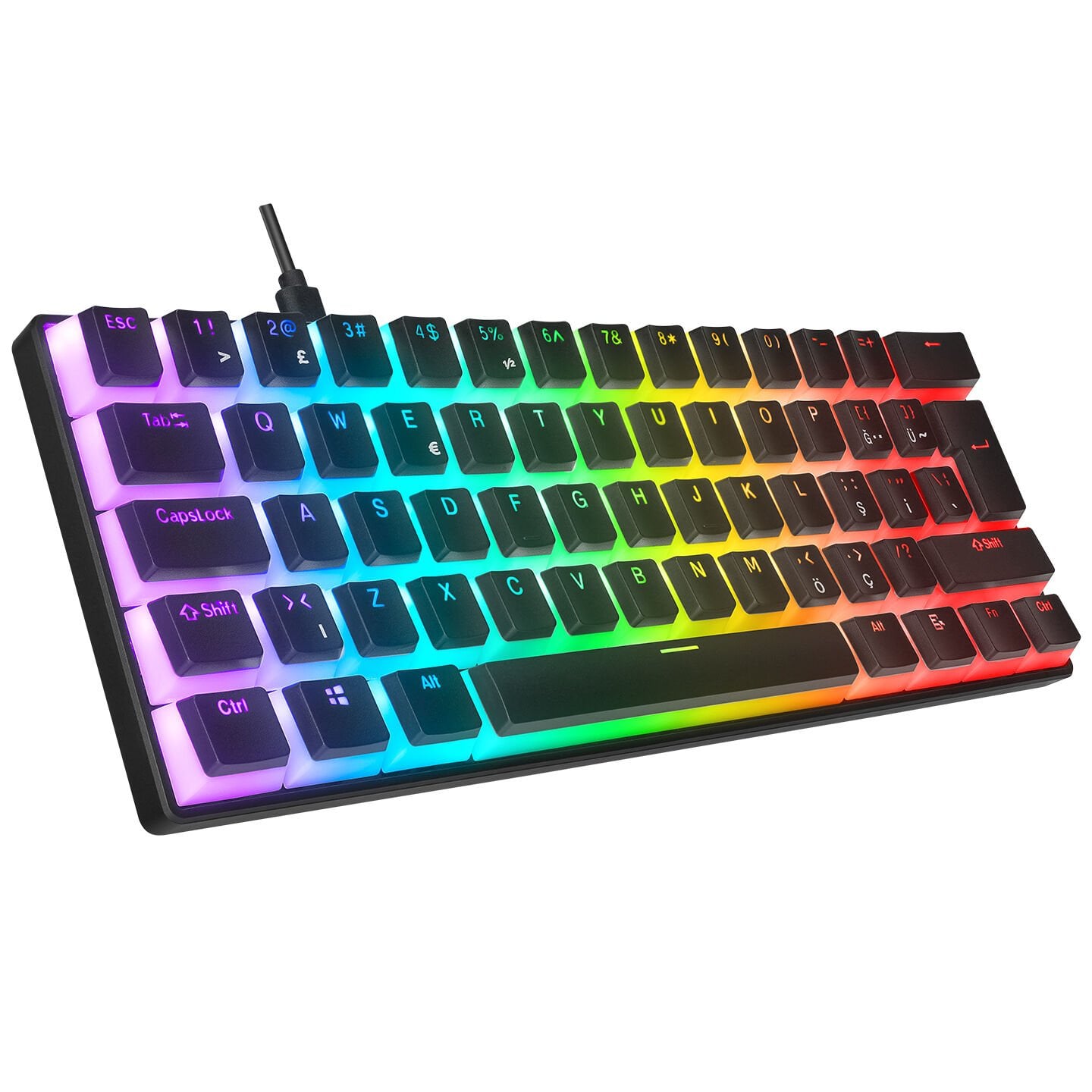 EVEREST BRIAR Siyah Q Red Switch RGB Type-C Mekanik Gaming Oyuncu Klavyesi
