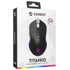 EVEREST SM-F09 TITANIO Usb Gümüş 7200dpi RGB Ledli Gaming Oyuncu Mouse