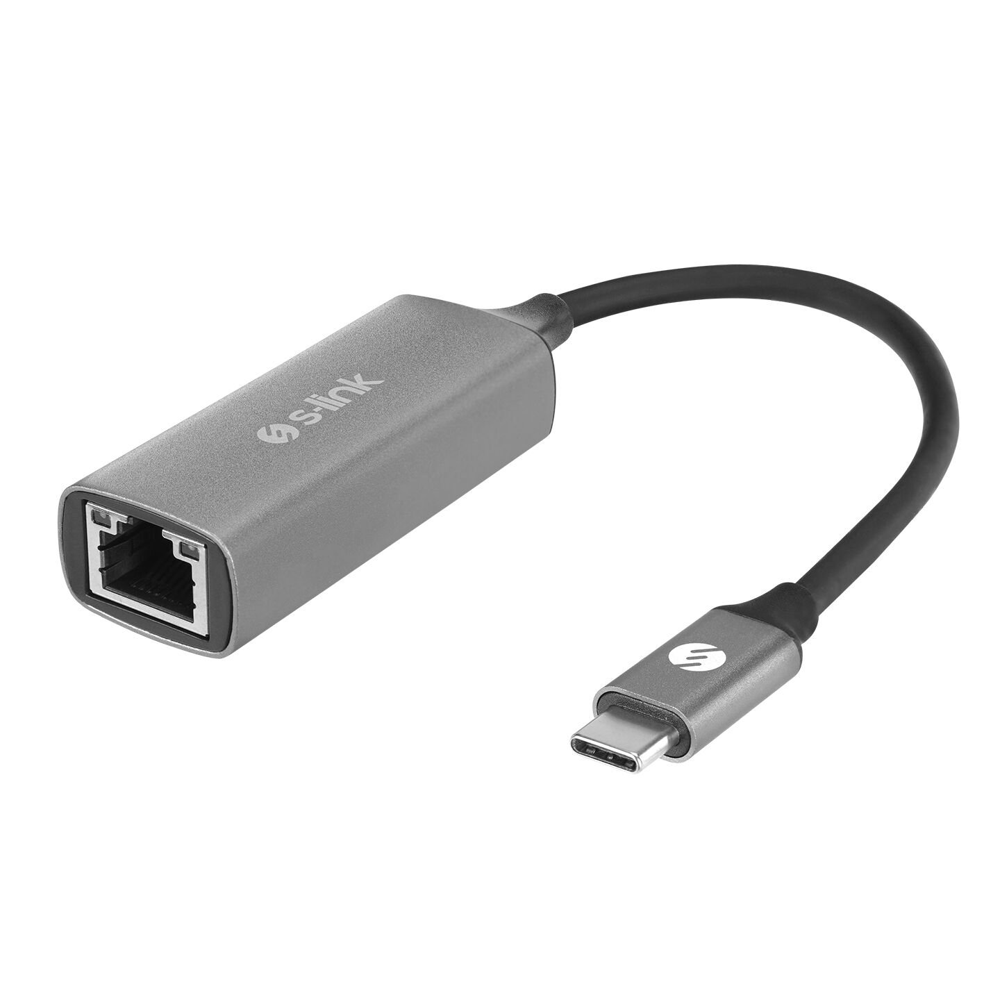 S-LINK SW-U336 Gri Metal Type-C to RJ45 Gigabit Dönüştürücü Adaptör 100/1000Mbps
