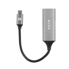 S-LINK SW-U336 Gri Metal Type-C to RJ45 Gigabit Dönüştürücü Adaptör 100/1000Mbps