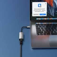 S-LINK SW-U336 Gri Metal Type-C to RJ45 Gigabit Dönüştürücü Adaptör 100/1000Mbps