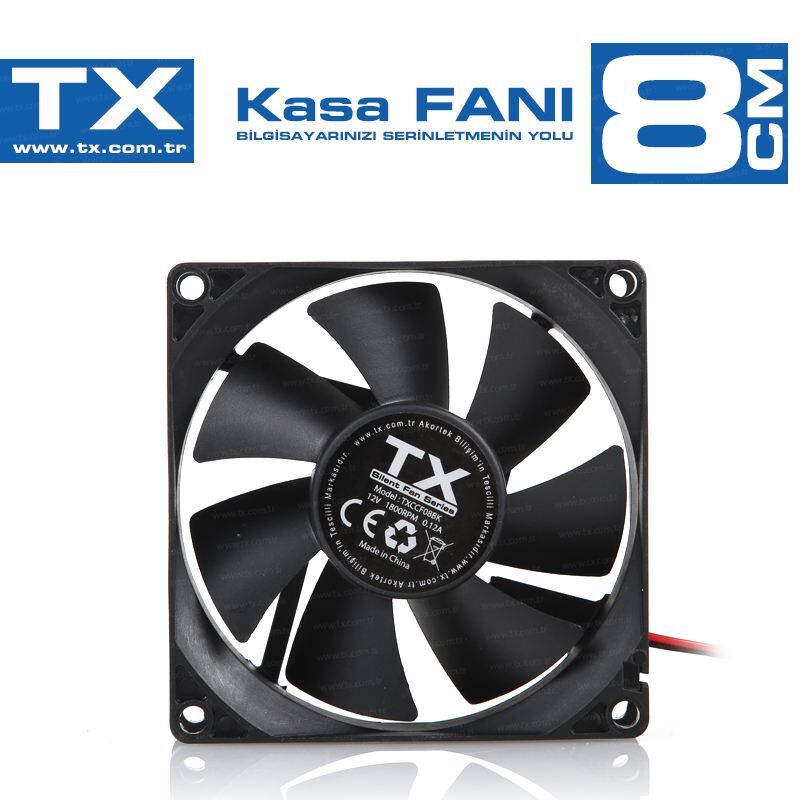 TX 8 cm siyah kasa fanı TXCCF08BK