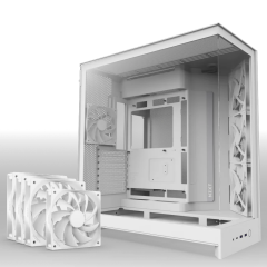 NZXT H9 Flow Large Dual-Chamber Beyaz Tempered Glass USB 3.0 ATX Mid Tower Kasa