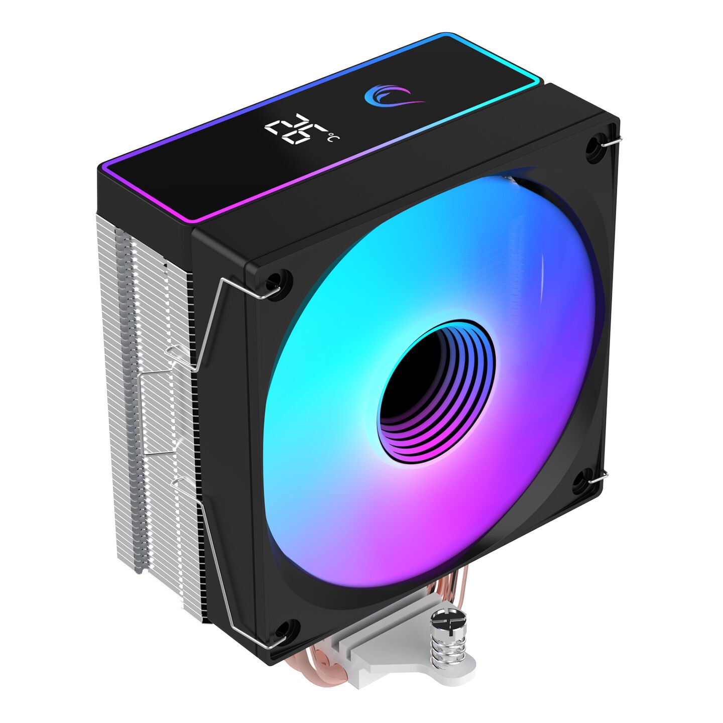 RAMPAGE OCTAGON B70 Siyah 63CFM 12cm ARGB Sıcaklık Göstergeli Fan