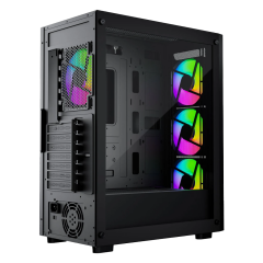 GAMEBOOSTER RAIDER E651B 650W 80+ USB 3.0 Mesh Rainbow Fanlı ATX Mid Tower Gaming Siyah Kasa