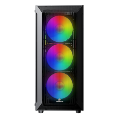 GAMEBOOSTER RAIDER E651B 650W 80+ USB 3.0 Mesh Rainbow Fanlı ATX Mid Tower Gaming Siyah Kasa
