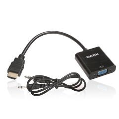 DARK HDMI - VGA ve SES Aktif Dijital-Analog Dönüştürücüsü DK-HD-AHDMIXVGA