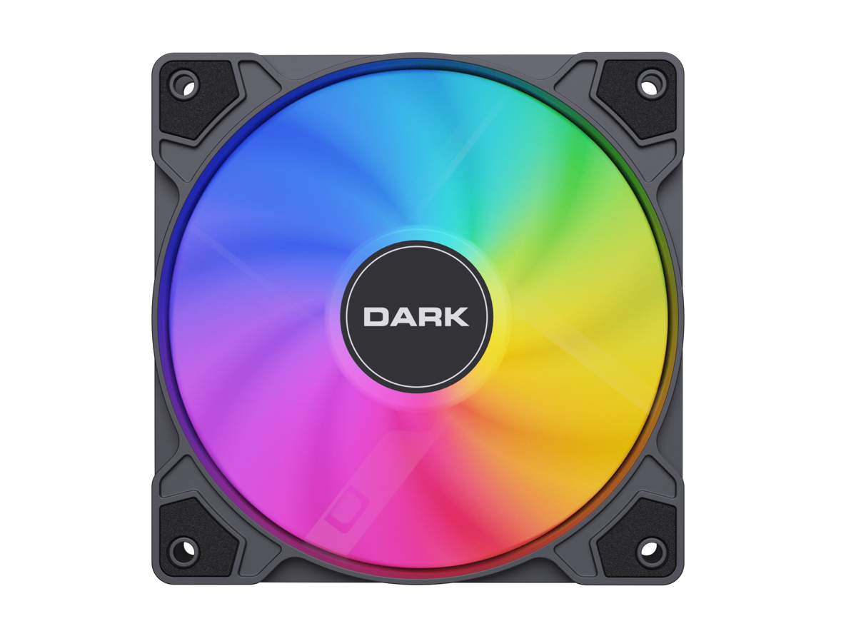 DARK 12cm ARGB 1200RPM 36CFM, 3Pin, Güçlü Soğutma, Sessiz, Siyah Kasa Fanı DKCF127ARGB