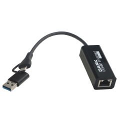 DARK USB-A 3.0-Type-C GIGABIT ETHERNET DÖNÜŞTÜRÜCÜ ÇİFT BAŞ DK-NT-U3GLAN