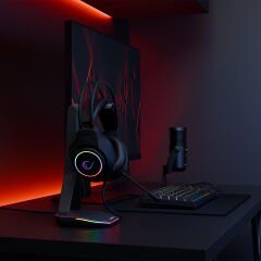 RAMPAGE RM-K55 Kipchak Siyah RGB Led 7.1 Gaming Mikrofonlu Oyuncu Kulaklığı