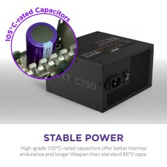 NZXT C750 750W 80+ Bronze Gen 5.0 ATX 3.1 120mm PSU PA-7B3BB-EU