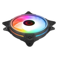 RAMPAGE GLARE F50 12cm Rainbow 3P+4P Molex Soketli Siyah Kasa Fanı