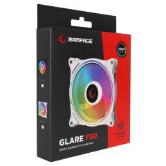 RAMPAGE GLARE F50 12cm Rainbow 3P+4P Molex Soketli Siyah Kasa Fanı