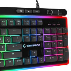 RAMPAGE SHINE K14 Siyah USB RGB Membrane Türkçe Kablolu Gaming Klavye