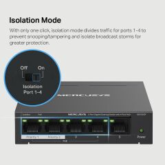 TP-LINK MERCUSYS MS105GP 5 Port Gigabit with 4 Port PoE+ Desktop Switch