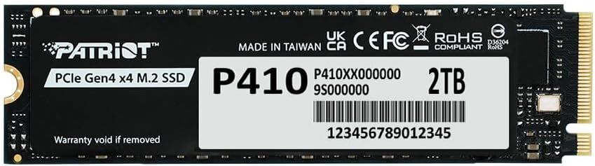 PATRIOT P410 2TB 5000-4500MBs PCIe Gen4 x4 NVMe 1.4 M.2 SSD Disk P410P2TBM28H