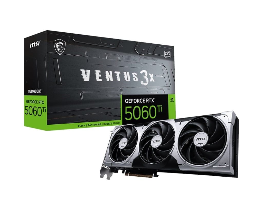 MSI GeForce RTX 5060 Ti 8G VENTUS 3X OC 8GB GDDR7 DLSS 4 128 Bit Ekran Kartı