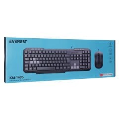 EVEREST KM-1435 Siyah Usb Q Multimedia Klavye + Mouse Set