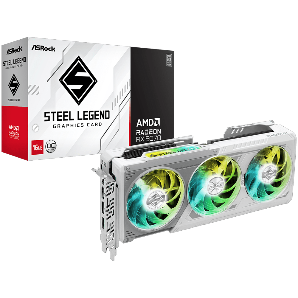 ASROCK AMD Radeon RX 9070 Steel Legend 16GB OC GDDR6 256 Bit Ekran Kartı