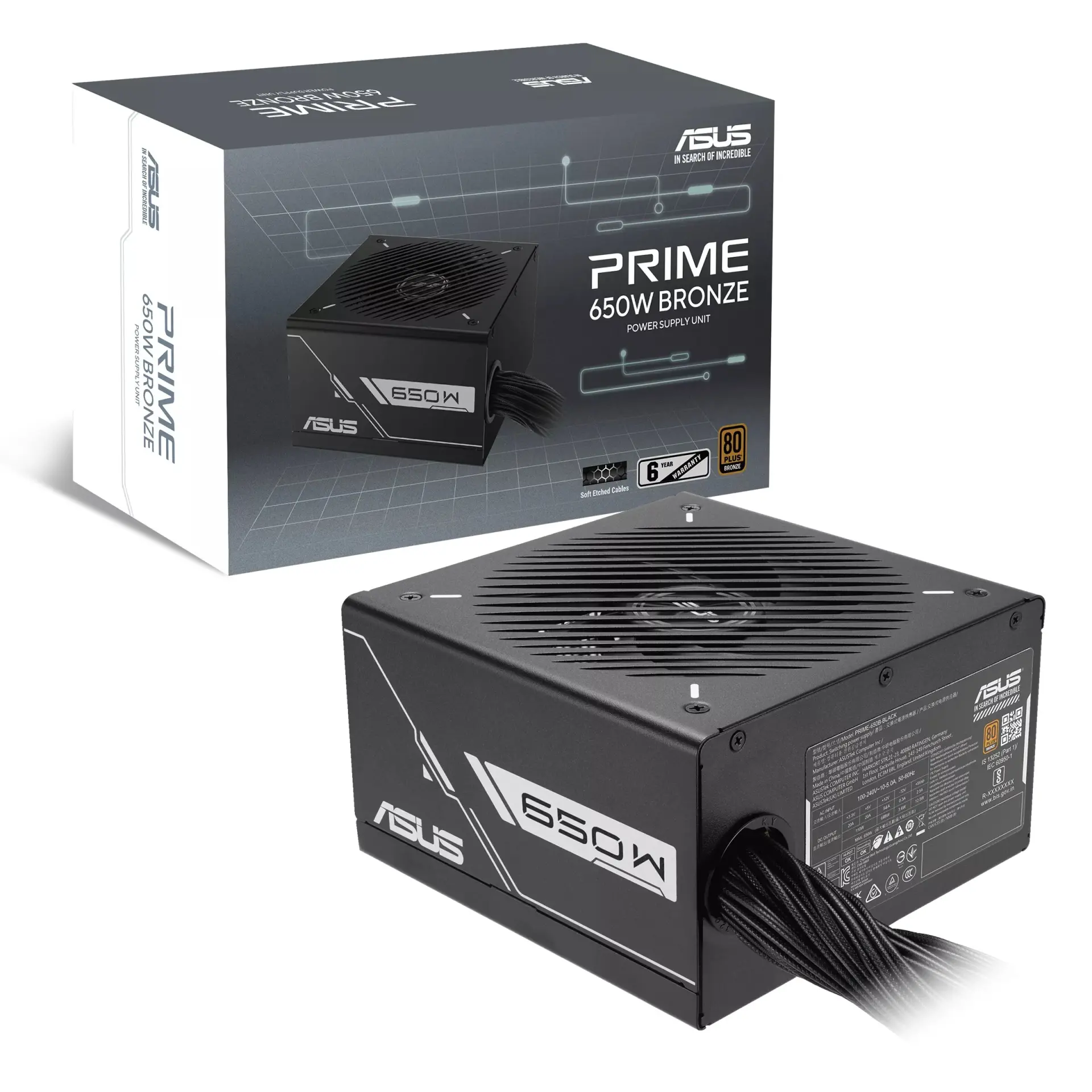 ASUS Prime 650B 650W 80+ Bronze Gaming Power Supply 90YE00Y1-B0NA00