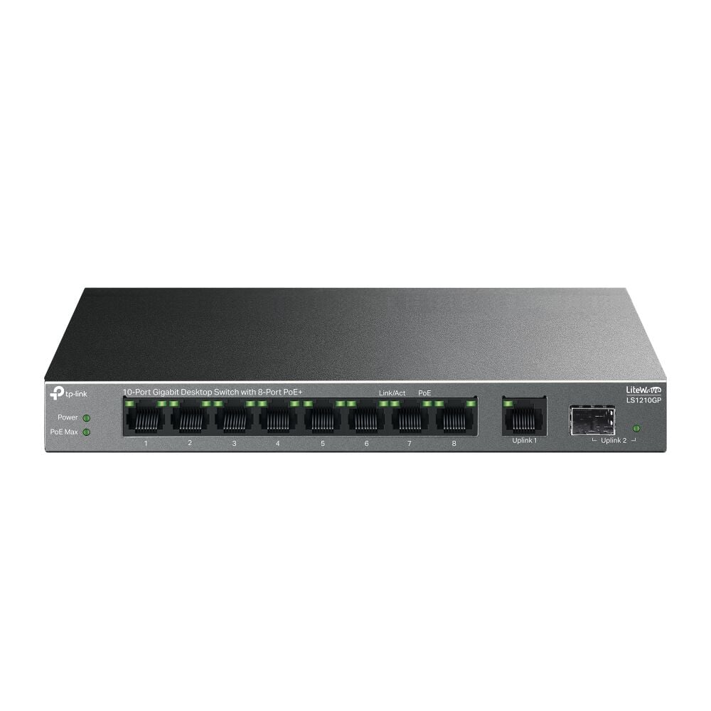 TP-LINK LS1210GP 8 Port PoE+ + 10 Port Gigabit Switch
