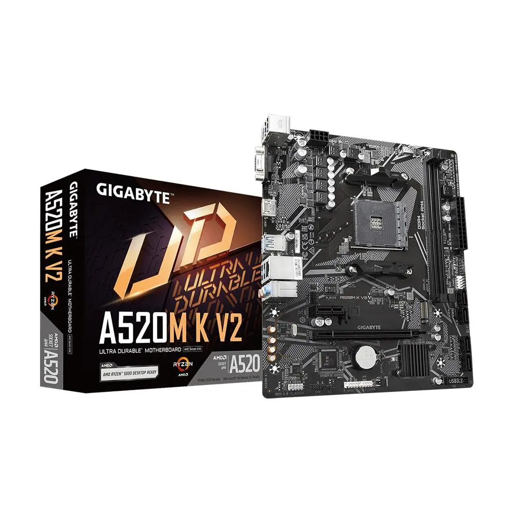 GIGABYTE A520M K V2 1.0 DDR4 AMD A520 Soket AM4 DDR4 5100(OC)MHz mATX Anakart