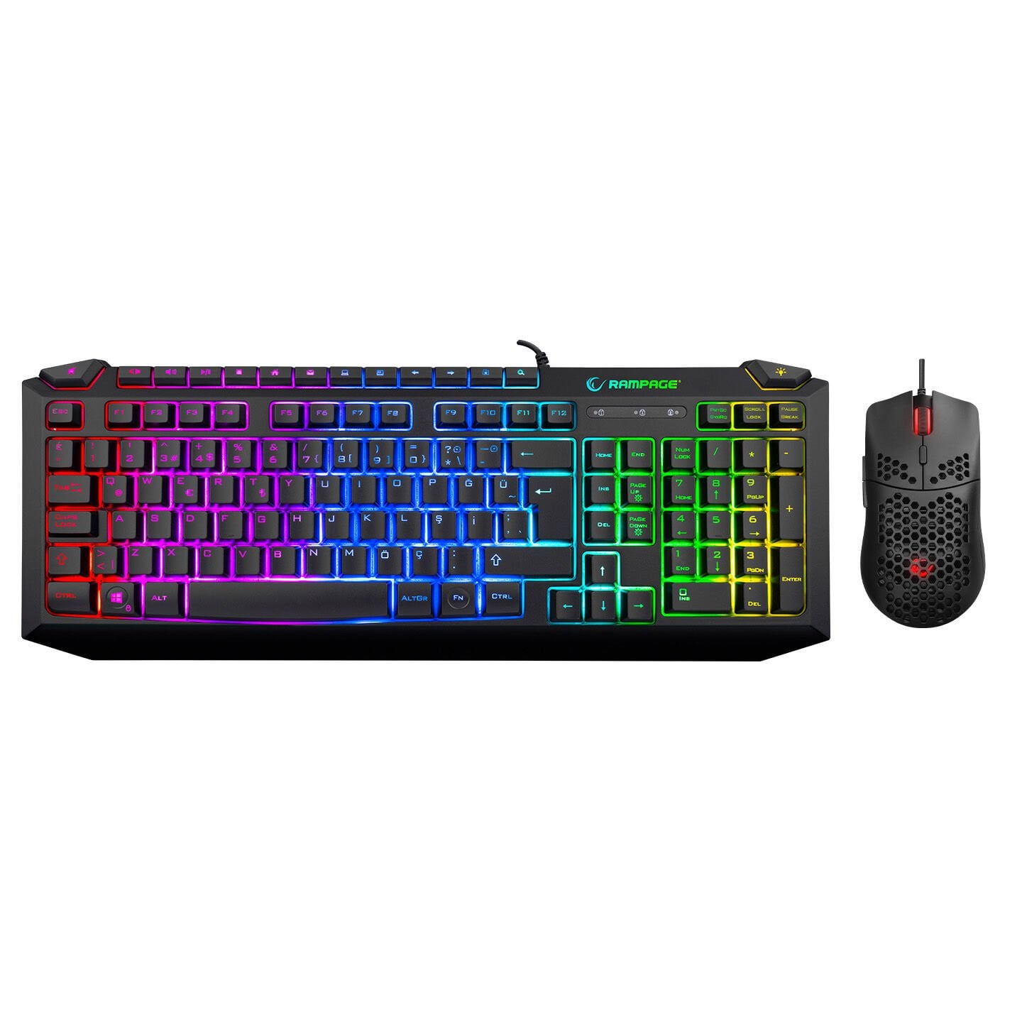 RAMPAGE KB-R310 BROKER V2 Siyah Usb 12800 DPI Oyuncu Klavye + Mouse Set