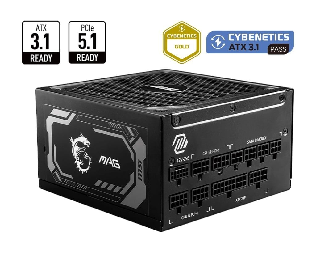 MSI MAG A1250GL PCIE5 1250W 80+Gold GEN 5.1 ATX 3.1 Full Modüler Power Supply