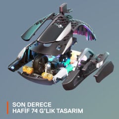 STEELSERIES Aerox 5 Wireless SSM62406 Optik 9 Tuş 18000 CPI RGB Siyah Kablosuz Gaming Mouse