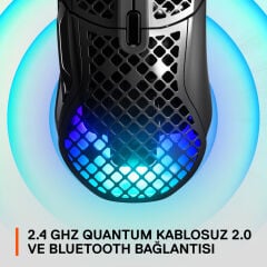 STEELSERIES Aerox 5 Wireless SSM62406 Optik 9 Tuş 18000 CPI RGB Siyah Kablosuz Gaming Mouse