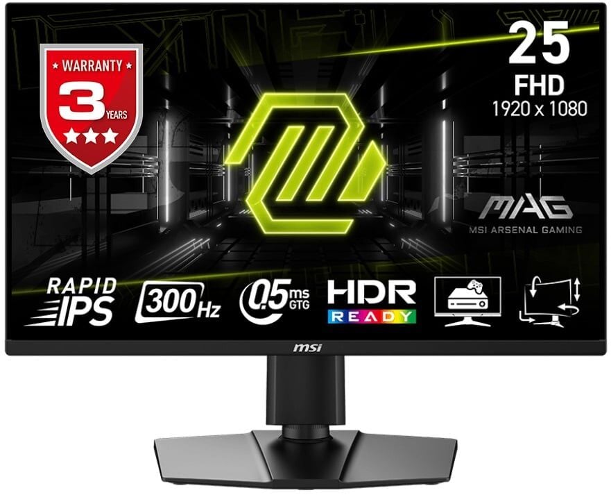 MSI MAG 255PXF 24.5 300Hz 0.5ms GTG FHD Rapid IPS Pivot FreeSync Premium Monitör